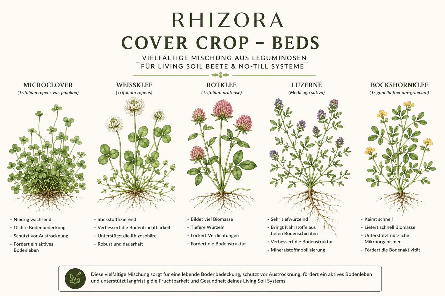 RHIZORA Cover Crop – Beds