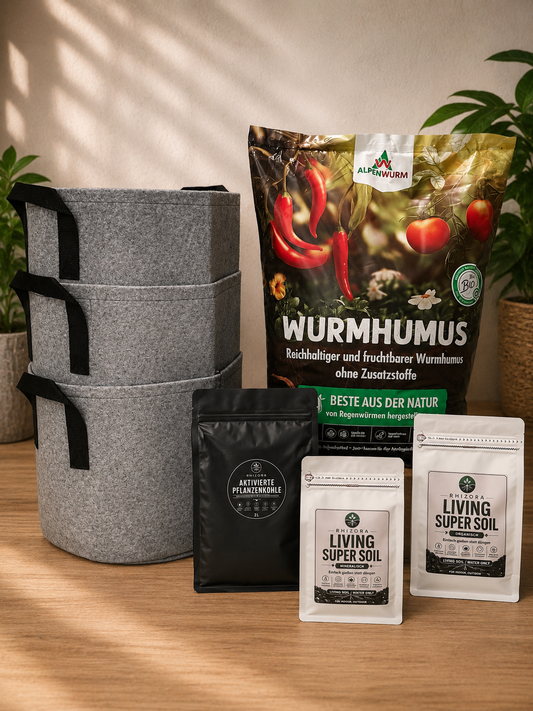 Living Super Soil Komplettset für 3 Pflanzen