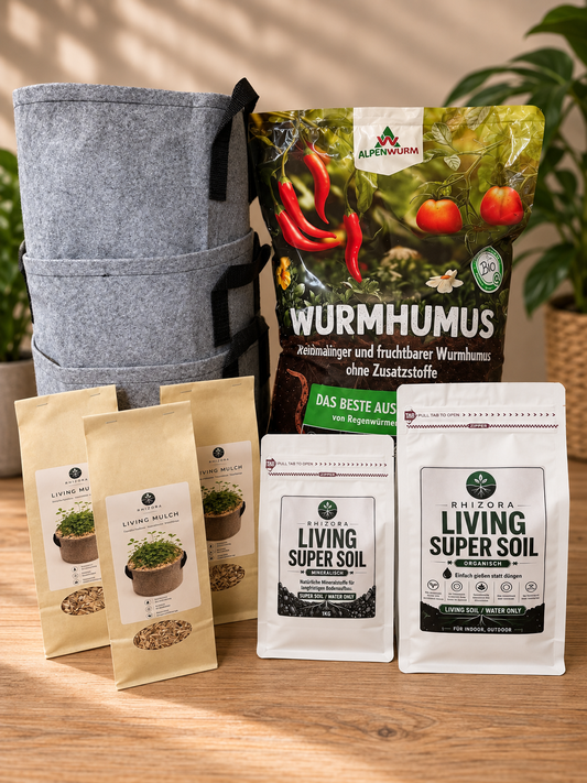 Living Super Soil Komplettset für 3 Pflanzen